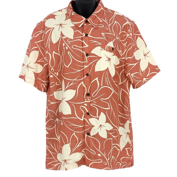 Quiksilver Waterman Collection Men Size Medium M Floral Hawaiian Shirt Short EUC - Picture 1 of 10